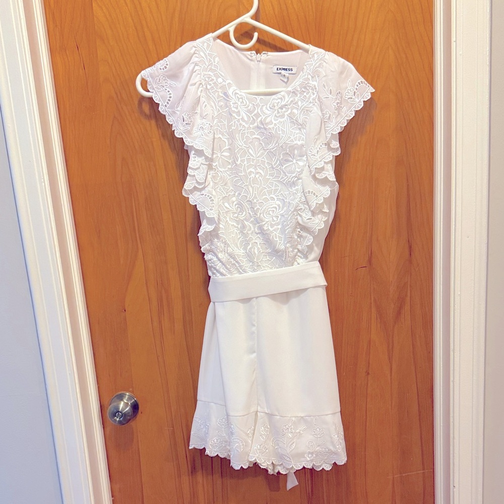 Express White Lace Romper